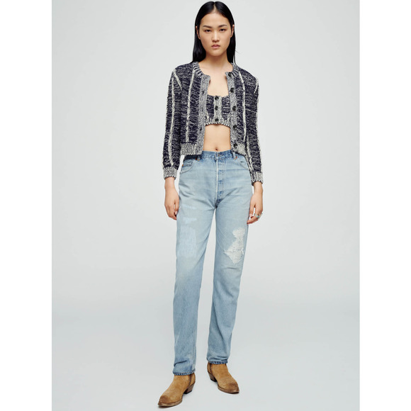 RE/DONE LEVIS Sz 26 70s Straight Indigo Ass Rip Denim Jeans $475 msrp I18-15